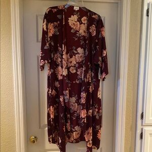 Floral Burgundy Lularoe Shirley